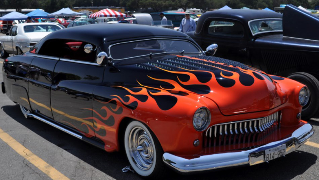 1950 hudson with painted flames